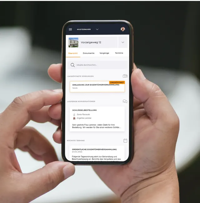 Übersichtsseite der etg24-Plattform auf einem Smartphone